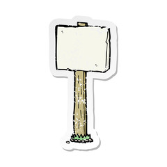 retro distressed sticker of a cartoon sign post