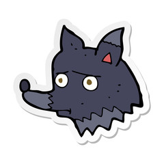 sticker of a cartoon unhappy dog