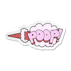 sticker of a cartoon poop explosion