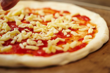 Making cheese pizza