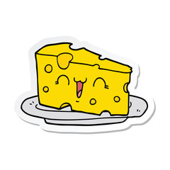 sticker of a cute cartoon cheese