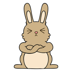 quirky hand drawn cartoon rabbit