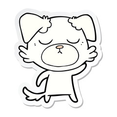 sticker of a cute cartoon dog