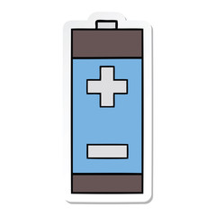 sticker of a cute cartoon electrical battery