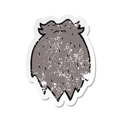 retro distressed sticker of a cartoon fake beard