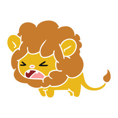 cartoon of cute kawaii roaring lion