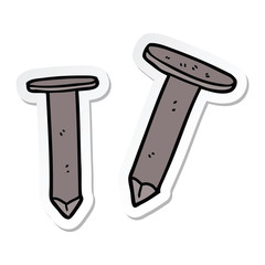 sticker of a cartoon old nails