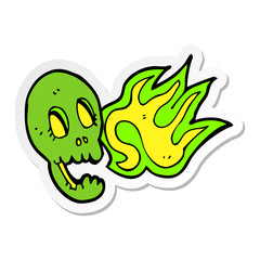 sticker of a funny cartoon skull