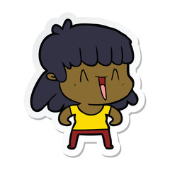 sticker of a cartoon woman