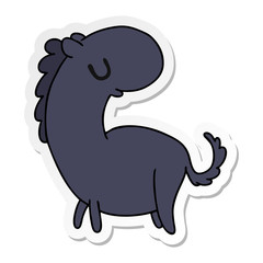 sticker cartoon kawaii of a cute horse