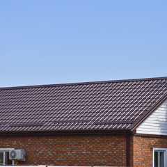 Fototapeta premium The roof of corrugated sheet