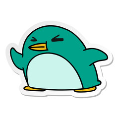 sticker cartoon kawaii of a cute penguin