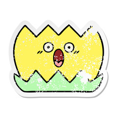 distressed sticker of a cute cartoon water lilly