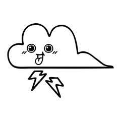 line drawing cartoon storm cloud