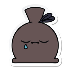 sticker of a cute cartoon sack