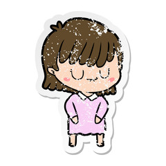 Fototapeta premium distressed sticker of a cartoon woman