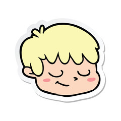 Obraz premium sticker of a cartoon male face