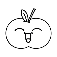 line drawing cartoon juicy apple