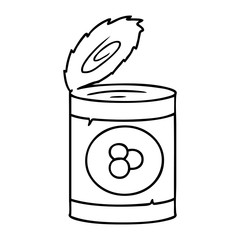 line drawing doodle of a can of peaches