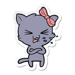 sticker of a cartoon cat