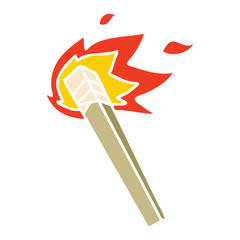 quirky hand drawn cartoon lit torch