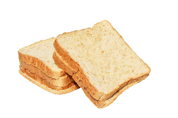 Loaf of Whole Wheat sliced organic bread isolated on white background