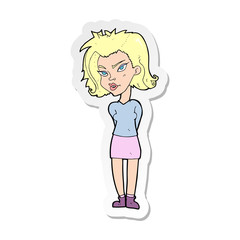 sticker of a cartoon woman