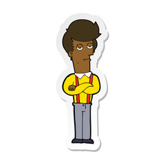 sticker of a cartoon bored man