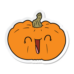 sticker of a cartoon pumpkin