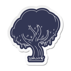 cartoon sticker of a green tree