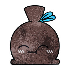 retro grunge texture cartoon sack