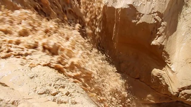 Flash flood in the desert of Nahal Zin Negev 