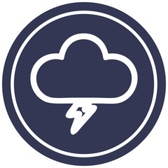 storm cloud circular icon