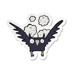 sticker of a cartoon spooky bird