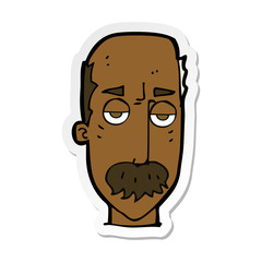 sticker of a cartoon bored old man