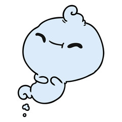 cartoon of kawaii scary ghost
