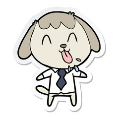 sticker of a cute cartoon dog