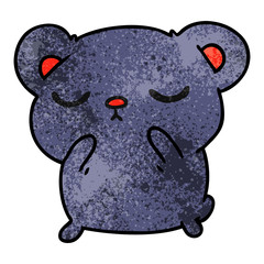 textured cartoon of a cute bear
