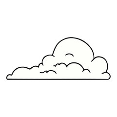 cartoon doodle of white large clouds