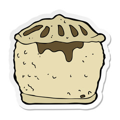 sticker of a cartoon meat pie