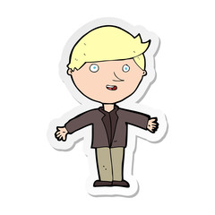 sticker of a cartoon man in casual jacket