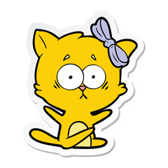 sticker of a cartoon cat