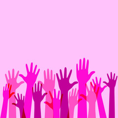 Colorful Raise Up Hands Background
