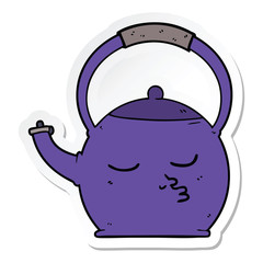 sticker of a cartoon kettle