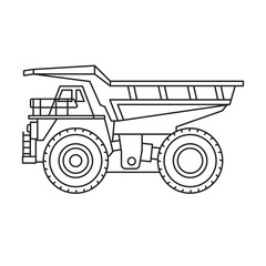 Haul truck outlines vector illustration