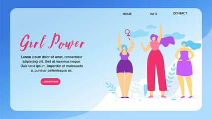 Girl Power Horizontal Banner with Copy Space.