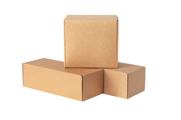 Cardboard boxes for goods on a white background. Different size. Isolated on white background.
