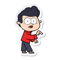 sticker of a cartoon staring man