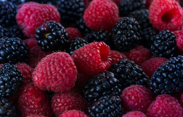 Raspberry and blaackberry mixed fruits