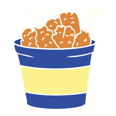 cartoon doodle bucket of fried chicken